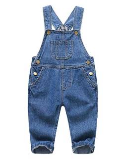 KIDSCOOL SPACE Baby Jungen Mädchen Jeans Overall,Kleinkind Denim Süße Arbeitskleidung,Hellblau,Blau,3-4 Jahre von KIDSCOOL SPACE