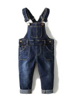 KIDSCOOL SPACE Baby Jungen Mädchen Jeans Overall,Kleinkind Schlank süßer Denim Pullover,Blau,2-3 Jahre von KIDSCOOL SPACE