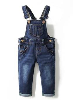 KIDSCOOL SPACE Baby Jungen Mädchen Jeans Overall,Kleinkind Schlank süßer Denim Pullover,Blau,3-4 Jahre von KIDSCOOL SPACE