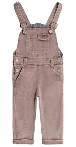 KIDSCOOL SPACE Baby Little Girls Canvas Overalls, Kleinkind Boys Ripped Holes Casual Workwear,Weinrot,5 von KIDSCOOL SPACE