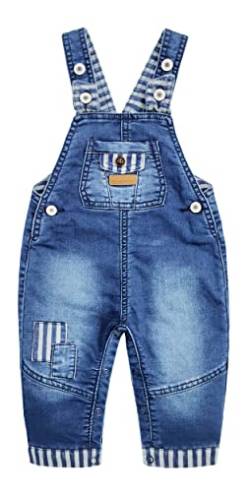 KIDSCOOL SPACE Baby Mädchen Einfacher Windelwechsel Snap Beine Whale Sticked Denim Overall,Blau,2-3 Jahre von KIDSCOOL SPACE