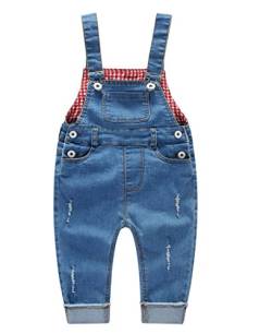 KIDSCOOL SPACE Denim-Latzhose für Babys & kleine Jungen/Mädchen,Jean Workwear,Hellblau,3-4 Jahre von KIDSCOOL SPACE