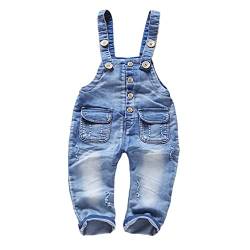 KIDSCOOL SPACE Jeans-Overalls für Babys und kleine Jungen/Mädchen,Jean Workwear,Hellblau, 18-24 Monate von KIDSCOOL SPACE