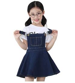 KIDSCOOL SPACE Kleines Mädchen Jeans Overall Tutu Kleid,Verstellbare Denim Latzhose,Blau,14-15 Jahre von KIDSCOOL SPACE