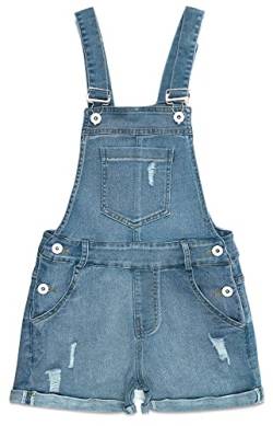 KIDSCOOL SPACE Mädels-Shorts,kleine große Mädels, Dehnbare, zerrissene Denim-Sommershorts,Hellblau,13–14 Jahre von KIDSCOOL SPACE