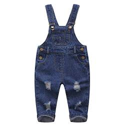 KIDSCOOL SPACE Reine Baumwolle Blau/Schwarz Baby & Kleinkinder Zerrissene Jeans-Overalls,Blau,18-24 Monate von KIDSCOOL SPACE