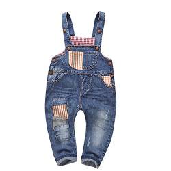 KIDSCOOL Space Baby & kleine Jungen/Mädchen Kariertes Futter Denim Latzhose,Hellblau, 6-12 Monate von KIDSCOOL SPACE