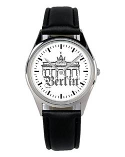 KIESENBERG Armbanduhr Berlin Geschenk Artikel Idee Fan Damen Herren Unisex Analog Quartz Lederarmband Uhr 36mm Durchmesser B-1175 von KIESENBERG