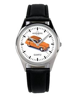 KIESENBERG Armbanduhr Dyane Orange Oldtimer Fahrer Geschenk Artikel Idee Fan Damen Herren Unisex Analog Quartz Lederarmband Uhr 36mm Durchmesser B-1865 von KIESENBERG