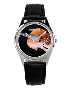 KIESENBERG Armbanduhr Geiger Violinisten Geschenk Artikel Idee Fan Damen Herren Unisex Analog Quartz Lederarmband Uhr 36mm Durchmesser B-2211 von KIESENBERG