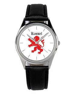 KIESENBERG Armbanduhr Kassel Hessen Wappen Geschenk Artikel Idee Fan Damen Herren Unisex Analog Quartz Lederarmband Uhr 36mm Durchmesser B-20099 von KIESENBERG