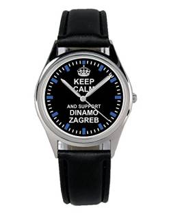 KIESENBERG Armbanduhr Keep Dinamo Zagreb Geschenk Artikel Idee Fan Damen Herren Unisex Analog Quartz Lederarmband Uhr 36mm Durchmesser B-1720 von KIESENBERG