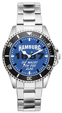 KIESENBERG Damenuhr Hamburg Geschenk Artikel Idee Fan Armbanduhr Ø 33 mm Metallarmband Uhr D-6044 von KIESENBERG