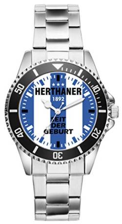 KIESENBERG Damenuhr Herthaner Geschenk Artikel Idee Fan Armbanduhr Ø 33 mm Metallarmband Uhr D-6085 von KIESENBERG