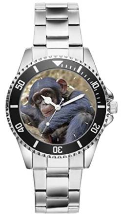 KIESENBERG Herrenuhr AFFE Schimpanse Zoo Zoowärter Fan Armbanduhr Geschenk Analog Quartz Metallband Uhr 5782 von KIESENBERG