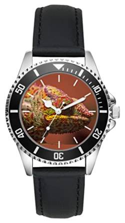 KIESENBERG Herrenuhr Chameleon Leguan Fan Armbanduhr Geschenk Analog Quartz Lederarmband Uhr L-21143 von KIESENBERG