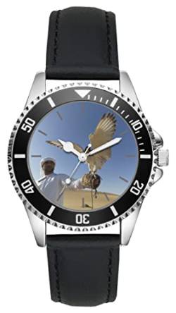KIESENBERG Herrenuhr Falke Wüste Arabische Emirate Fan Armbanduhr Geschenk Analog Quartz Lederarmband Uhr L-21208 von KIESENBERG