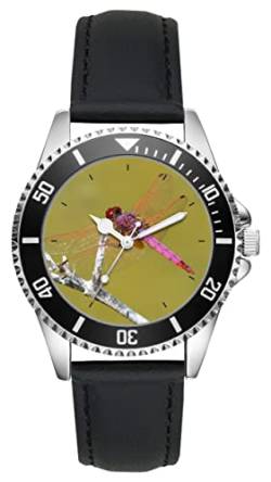 KIESENBERG Herrenuhr Libelle Insekt Flügel Libellenflügel Fan Armbanduhr Geschenk Analog Quartz Lederarmband Uhr L-5772 von KIESENBERG