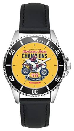 KIESENBERG Herrenuhr Motocross Enduro Motorrad Champion Fan Armbanduhr Geschenk Analog Quartz Lederarmband Uhr L-21282 von KIESENBERG