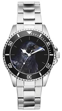 KIESENBERG Herrenuhr Rabe schwarz Fan Armbanduhr Geschenk Analog Quartz Metallband Uhr 21230 von KIESENBERG