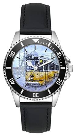 KIESENBERG Herrenuhr Strassenbahn Tram Fan Armbanduhr Geschenk Analog Quartz Lederarmband Uhr L-21184 von KIESENBERG