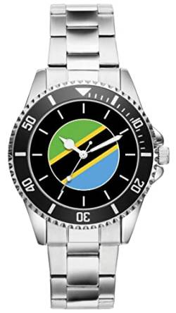 KIESENBERG Herrenuhr Tansania Flagge Fahne Fan Armbanduhr Geschenk Analog Quartz Metallband Uhr 21124 von KIESENBERG