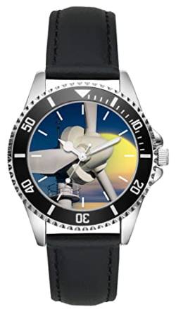 KIESENBERG Herrenuhr Windrad Offshore Fan Armbanduhr Geschenk Analog Quartz Lederarmband Uhr L-21122 von KIESENBERG