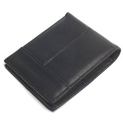 KIFRAL Einzigartig Herren-Geldbörsen aus echtem Leder, modisches schwarzes klassisches Münzfach mit Reißverschluss, Münzhalter, Vintage-Portfolio-Ledergeldbörse für Männer von KIFRAL