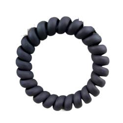 1Pc Frauen Matt Farben Dicke Große Telefon Draht Gummibänder Dehnbar Tiefe Farben Non-mark Spiral Coil Seile Solide Haargummis (Color : Black, Size : 1SIZE) von KIKBAX