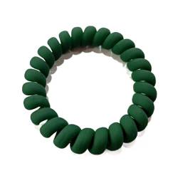 1Pc Frauen Matt Farben Dicke Große Telefon Draht Gummibänder Dehnbar Tiefe Farben Non-mark Spiral Coil Seile Solide Haargummis (Color : Green, Size : 1SIZE) von KIKBAX