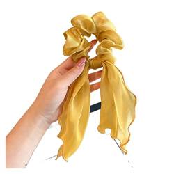 Einfarbig Bowknot Dickdarmring Elastisches Stirnband Weibliches Haarseil Frau Haarring Haarschmuck (Color : 33, Size : 1SIZE) von KIKBAX