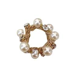 Elegantes Perlen-Haar-Seil-Armband mit doppeltem Verwendungszweck, Haarring, Kugelkopf, Pferdeschwanz, Gummiband, weibliches Ornament-Zubehör (Color : A, Size : 1SIZE) von KIKBAX