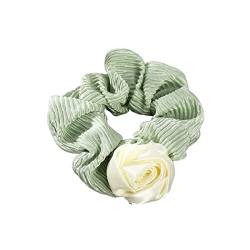 Frauen Band Rose Blume elastisches Haarband for Frauen Mädchen Haar Seil Krawatten Blume Haar Scrunchie Pferdeschwanz Halter Haarschmuck (Color : 1241E, Size : 1SIZE) von KIKBAX