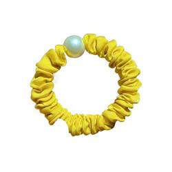 Frauen Big Crystal Pearl elastisches Gummiband for Mädchen Haarschmuck Haargummis (Color : Yellow, Size : 1SIZE) von KIKBAX