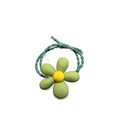 Kinder Blume Haargummis Frauen Mädchen Elastische Haare Gummibänder Zubehör Krawatte Haarring Seil Pferdeschwanz Halter Kopfschmuck (Color : 5 green, Size : One size) von KIKBAX