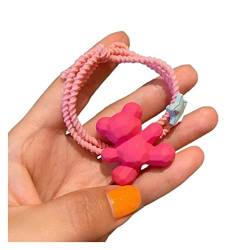 Kinder Blume Haargummis Frauen Mädchen Elastische Haare Gummibänder Zubehör Krawatte Haarring Seil Pferdeschwanz Halter Kopfschmuck (Color : Rose red, Size : One size) von KIKBAX