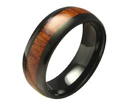 Kikuchi Herrenring Männer Holzring Wolfram Ring schwarz Fingerring #60 RI15116 von KIKUCHI JEWELRY