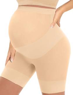 Kim S Damen Nahtlose Umstands-Shapewear für Kleider, mittlere Oberschenkel Schwangerschaft Unterwäsche, S-XXXL, A. Nude, Mittel von KIM S