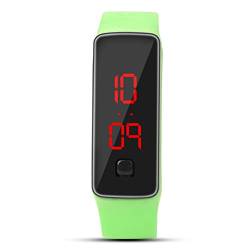 KIMISS Kinderuhr Jungen Led Uhr Sport Silikonband Digital 12-Stunden-Zifferblatt Elektronische Anzeige Armbanduhr Uhr (hellgrün) von KIMISS