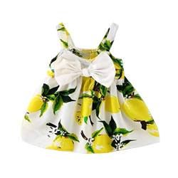 Baby Mädchen Kleid Zitronen Drucken Kleid Lässig Urlaub Gurt Sommer Strandkleid Party Prinzessin Outfit KIMODO Kleinkind Kleidung von KIMODO Baby Mädchen