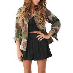 Damen Coats,KIMODO Neu Frauen Camouflage Jacke Mantel Herbst Winter Street Jacke Frauen Casual Jacken (Grün, L) von KIMODO Damen Bekleidung