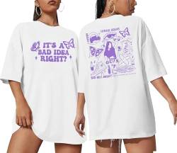 Konzertshirt für Damen, übergroß, schlechte Idee, richtiges Shirt, Musikalbum, T-Shirts, 90er Jahre, übergroße Musik-Fans, T-Shirt, Weiß (1), Mittel von KIMSOONG