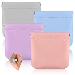 4 Stück Kosmetiktasche aus Lammfell, wasserdicht, ohne Reißverschluss, Kleine Make Up Tasche Tragbare Reise Schminktasche Multifunktions-Organizer Mini-Waschtasche für Frauen Kopfhörer Lippenstift von KINBOM