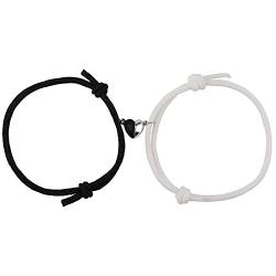 KINBOM 1 paar Magnetarmbänder für Paare Beziehungsarmband Paargeschenke Gegenseitige Anziehungskraft Passende Armbänder für Frauen Männer Freund Freundin Beste Freundin Liebhaber (Schwarz & Weiß) von KINBOM