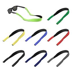 KINBOM 8 Stück Brillenband Schwimmfähig, Neopren Brillenbänder Sport Sonnenbrillen Bänder Verstellbarer Brillenband Wassersport für Sport Wasseraktivitäten im Freien (8 Farben) von KINBOM