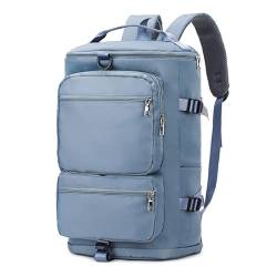 Große Sporttasche für Damen und Herren, Reisetasche, Wochenend-Rucksack, Taschen mit Schuhfach, trocken nass, getrennte Reisetasche für Männer Reisen, himmelblau von KING TREMELLA