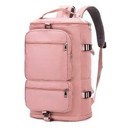 Große Sporttasche für Damen und Herren, Reisetasche, Wochenend-Rucksack, Taschen mit Schuhfach, trocken nass, getrennte Reisetasche für Männer Reisen, rose von KING TREMELLA