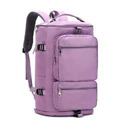 Große Sporttasche für Damen und Herren, Reisetasche, Wochenend-Rucksack, Taschen mit Schuhfach, trocken nass, getrennte Reisetasche für Männer Reisen, violett von KING TREMELLA
