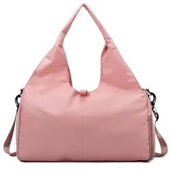 Turnbeutel für Frauen Reise Duffel Schulter Wochenende Taschen mit Schuhfach Sport Yoga Tote Bag Turnbeutel für Frauen, rose von KING TREMELLA