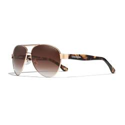 KINGSEVEN 2023 Alloy Acetat Piloten-Sonnenbrille Männer Polarisierte Gradienten-Sonnenbrille Frauen Wire-Core-Bügel Brillen (Leopard Braun) von KINGSEVEN